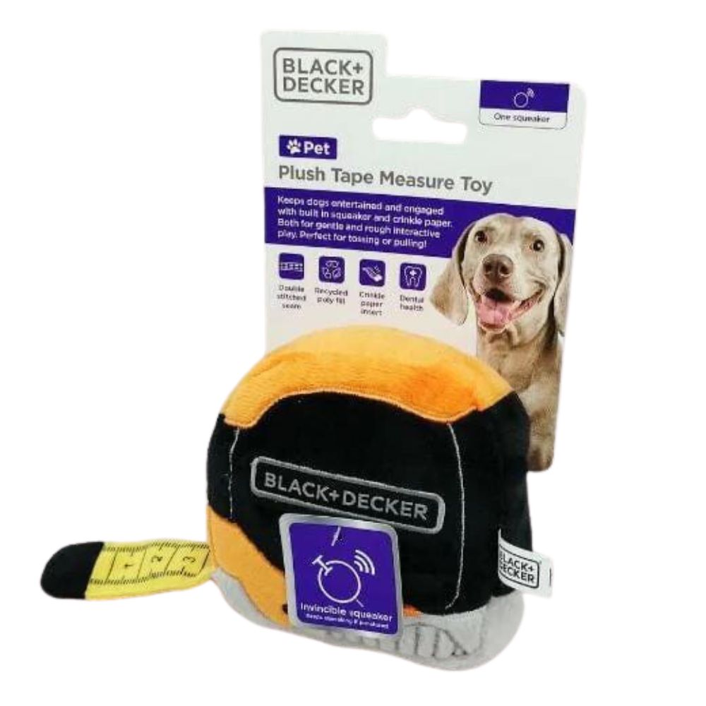 Black Decker 3D Plush Tape Measure Toy For Dogs Furfam