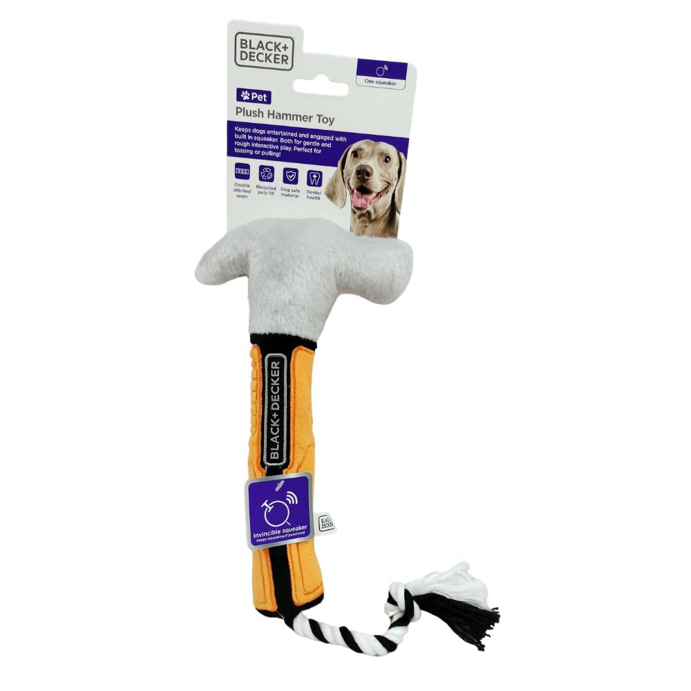 Black Decker 3D Plush Hammer Toy For Dogs Furfam