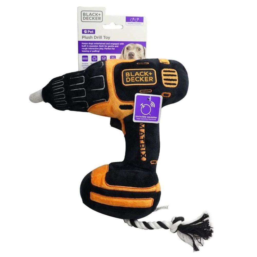 Black+Decker Drill Machine Nylon Toy For Dogs, Furfam