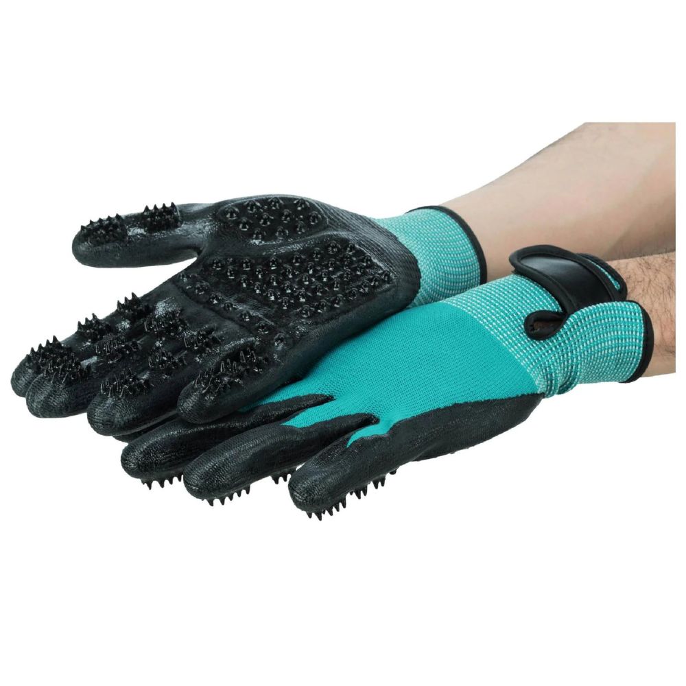 Happy Fox Pet Grooming Gloves, Pet Massage Brush Gloves, For Cats, Dogs,  Horses, Depilation, Combing, Massage Pet Artifact#1 (Black)